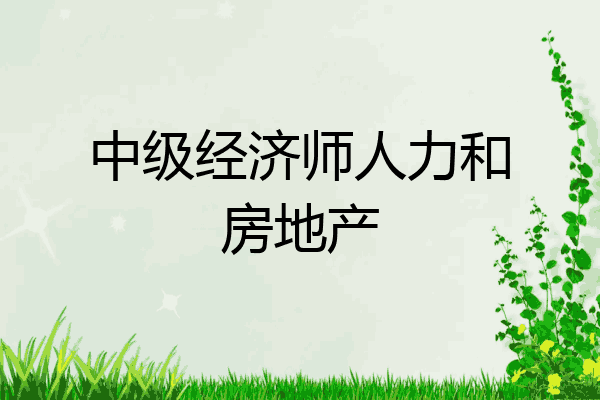 中级经济师人力和房地产