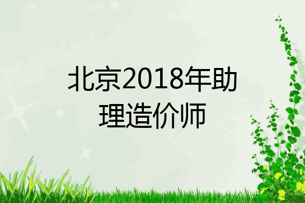 北京2018年助理造价师