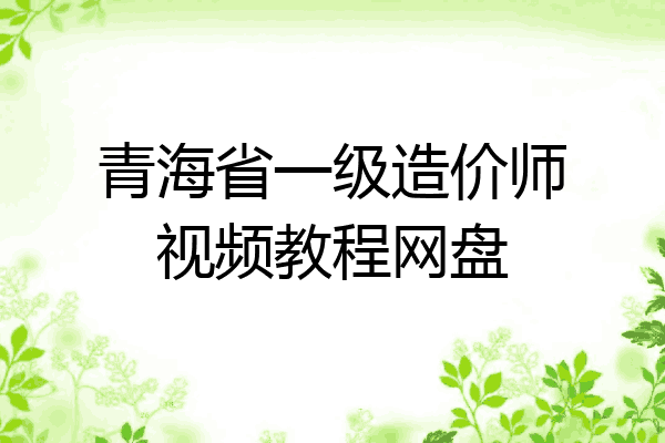 青海省一级造价师视频教程网盘