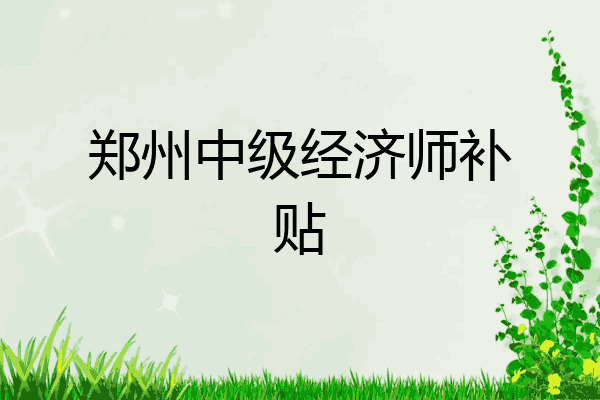 郑州中级经济师补贴