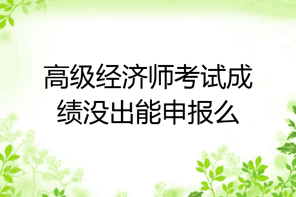 高级经济师考试成绩没出能申报么
