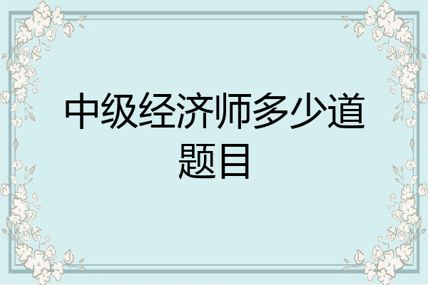 中级经济师多少道题目