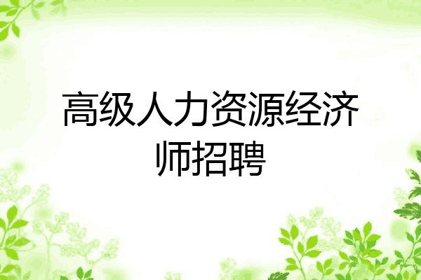 高级人力资源经济师招聘