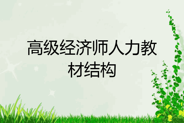 高级经济师人力教材结构
