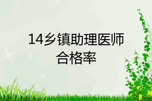 14乡镇助理医师合格率