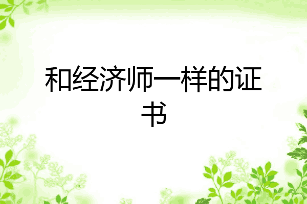 和经济师一样的证书