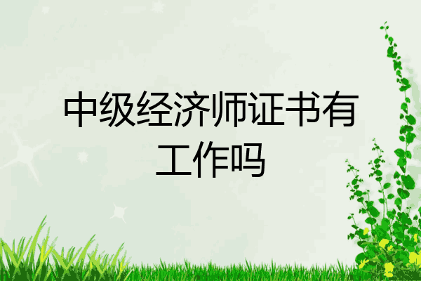 中级经济师证书有工作吗
