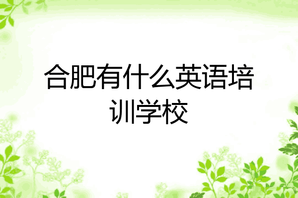 合肥有什么英语培训学校