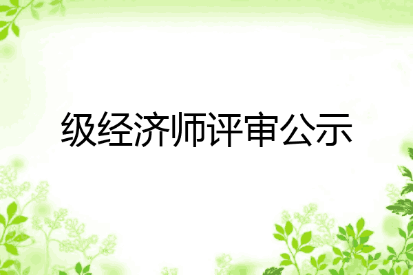 级经济师评审公示