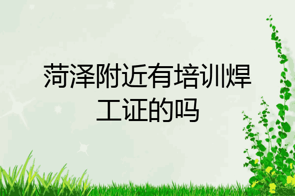 菏泽附近有培训焊工证的吗