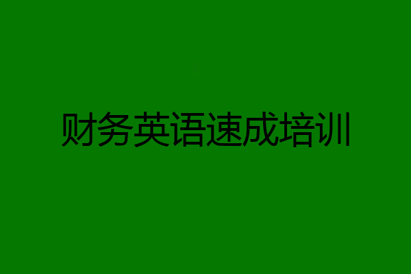 财务英语速成培训