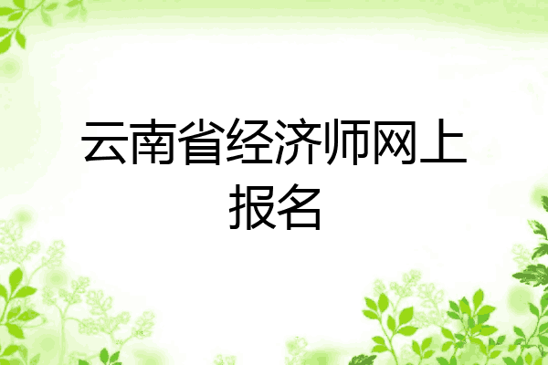 云南省经济师网上报名