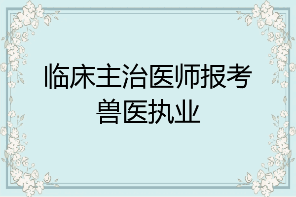 临床主治医师报考兽医执业