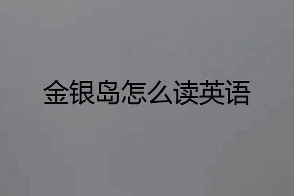金银岛怎么读英语