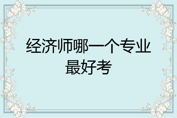 经济师哪一个专业最好考
