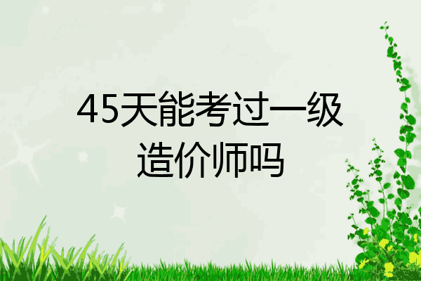 45天能考过一级造价师吗