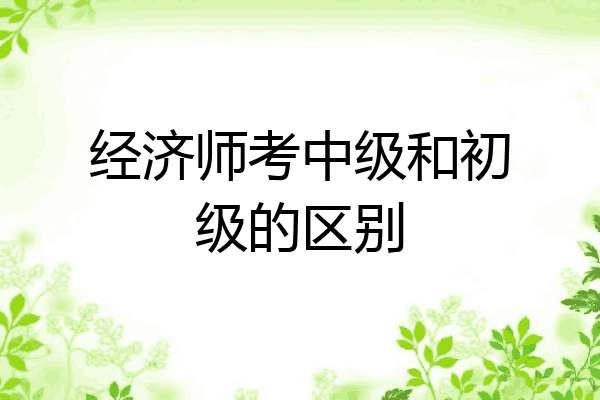 经济师考中级和初级的区别