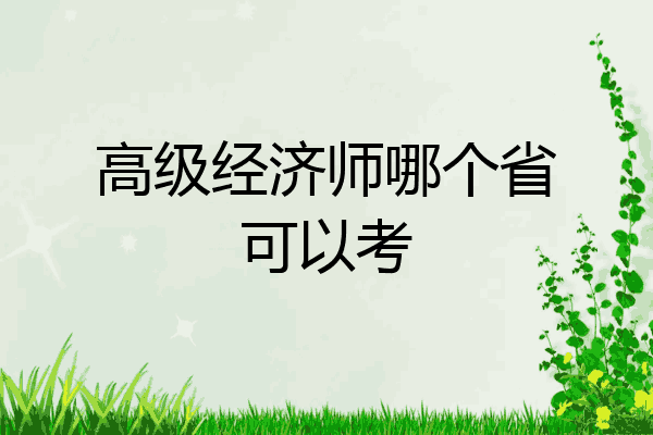 高级经济师哪个省可以考