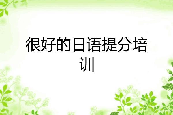 很好的日语提分培训