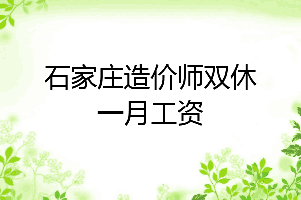 石家庄造价师双休一月工资