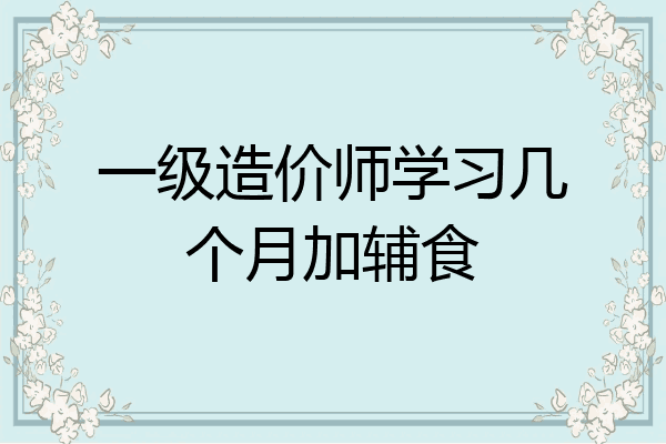 一级造价师学习几个月加辅食