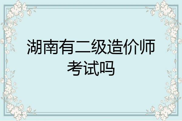湖南有二级造价师考试吗