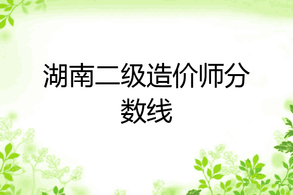 湖南二级造价师分数线