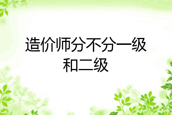 造价师分不分一级和二级