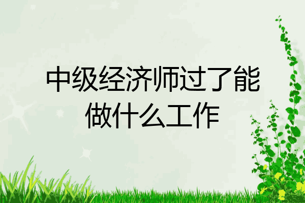 中级经济师过了能做什么工作