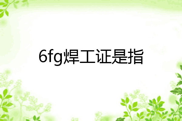 6fg焊工证是指
