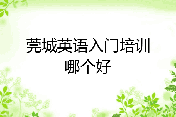 莞城英语入门培训哪个好
