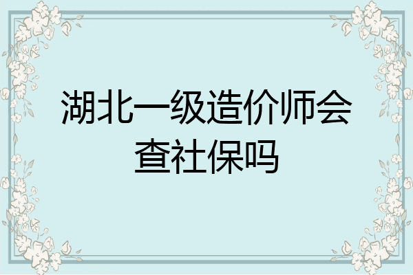 湖北一级造价师会查社保吗