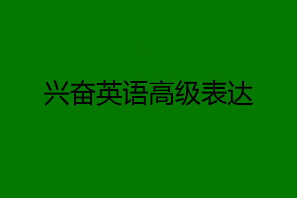 兴奋英语高级表达