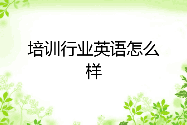 培训行业英语怎么样
