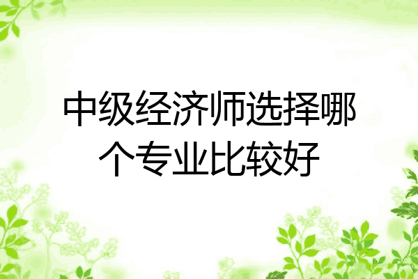 中级经济师选择哪个专业比较好