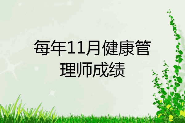 每年11月健康管理师成绩