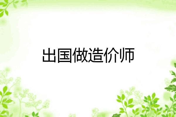 出国做造价师
