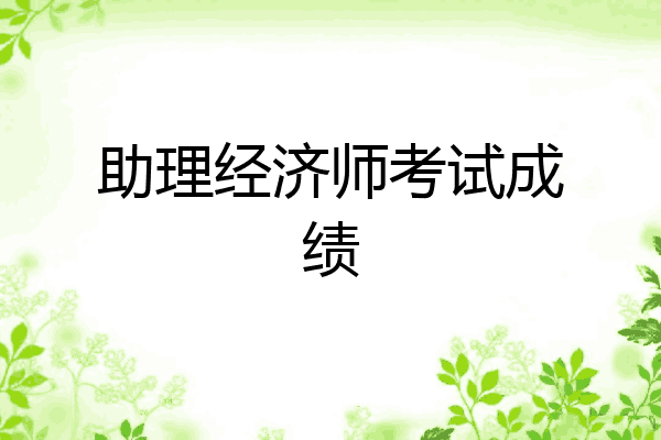 助理经济师考试成绩