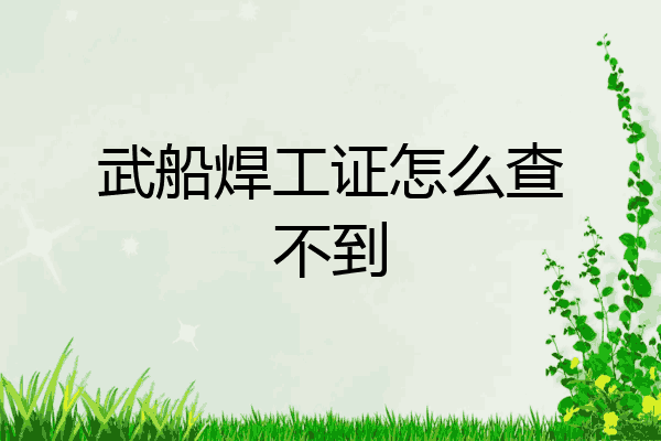 武船焊工证怎么查不到