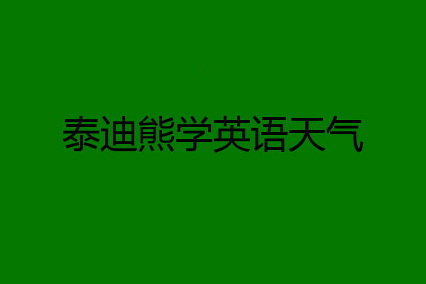 泰迪熊学英语天气