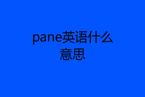 pane英语什么意思