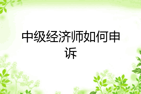 中级经济师如何申诉