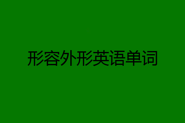形容外形英语单词