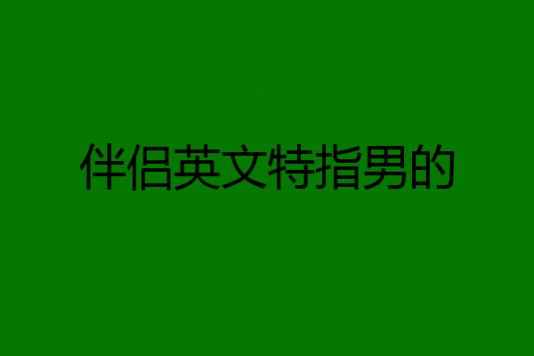 伴侣英文特指男的