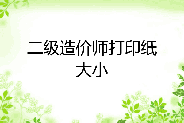 二级造价师打印纸大小