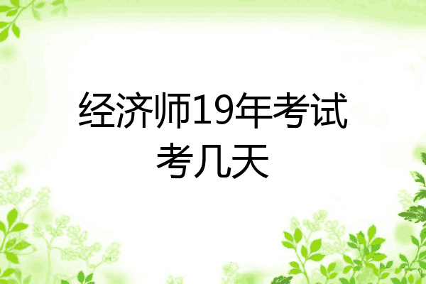 经济师19年考试考几天