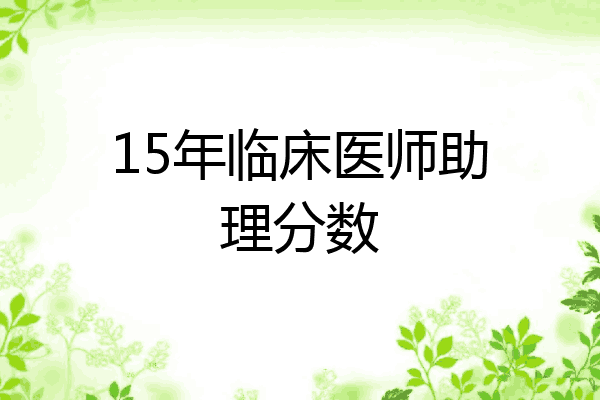 15年临床医师助理分数
