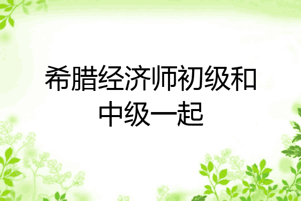 希腊经济师初级和中级一起