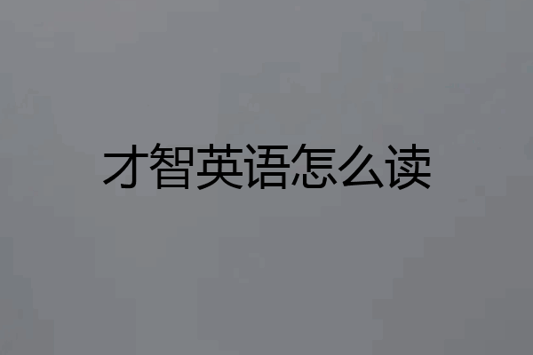才智英语怎么读