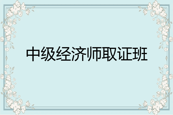 中级经济师取证班